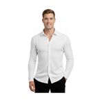 Deepsea Beyaz Slim Fit Örme Kumaş Likralı Erkek Gömlek Nefes Alan Esnek Ve Modern Tasarım 2602604 Beyaz