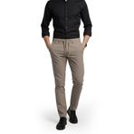 DeepSEA Erkek Bej Likralı Gofre Kumaş Beli Lastikli İpli Slim Fit Günlük Pantolon 2600650