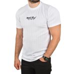 DeepSEA Erkek Beyaz Dar Kesim Pamuklu Tişört Slim Fit Nefes Alan Yumuşak Dokulu Tişört 2504351