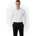 Deepsea Erkek Beyaz Polo Yaka Fitilli Triko Kazak – %100 Pamuk, Esnek Dokulu, Modern Kalıp 2605305 - 2XL