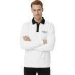 DeepSEA Erkek Beyaz Relax Fit İçi Polarlı Polo Yaka Sweatshirt – Pamuklu Kalın Sweatshirt 2600762