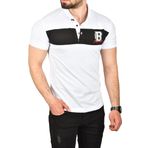 DeepSEA Erkek Beyaz Slim Fit Nefes Alan Pamuklu Kumaş Dar Kesim Kıvrılmaz Yaka Polo Yaka Tişört 2503019
