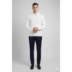 Deepsea Erkek Beyaz Slim Fit Polo Yaka Triko Kazak - Yumuşak Dokulu Esnek ve Şık Görünüm 2605305 - 2XL