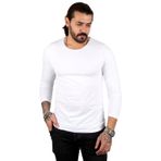 DeepSEA Erkek Beyaz Uzun Kollu Dar Kalıp Ince Sıfır Yaka Sweatshirt 2300423