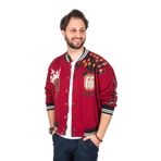 DeepSEA Erkek Bordo Oversize Çıtçıtlı Kolej Yaka Bomber Mont Ceket 2304764