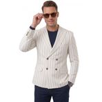 Deepsea Erkek Çizgili Kruvaze Blazer Ceket – Slim Fit Modern Kesim Şık Yazlık Ceket 2600814