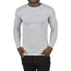 DeepSEA Erkek Gri Uzun Kollu Dar Kalıp Ince Sıfır Yaka Sweatshirt 2300423