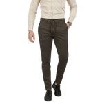 DeepSEA Erkek Kahve Likralı Beli Lastikli & İpli Dar Kesim Şık Kumaş Pantolon 2600572
