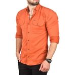 Deepsea Erkek Kiremit Slim Fit Dar Kesim Pamuklu Spor Gömlek Çıtçıtlı Likralı Gabardin Gömlek 2300421 - 6XL