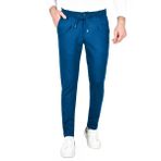 DeepSEA Erkek Mavi Beli Lastikli Slim Fit Likralı Duble Paça Penye Spor Pantolon 2502385