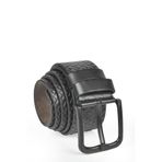DeepSEA Erkek Siyah 4,5 cm Eninde Örme Desenli Spor Suni Deri Kot Kemeri 2402625