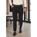 DeepSEA Erkek Siyah İtalyan Kesim Likralı Spor Pantolon Esnek Kumaş Bilek Boy Boru Paça Klasik Pantolon 2502