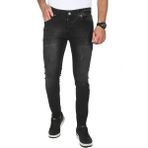 DeepSEA Erkek Siyah Jeans Skinny Fit Likralı Taşlanmış Kot Pantolon 2508588