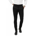 DeepSEA Erkek Siyah Modern Fit Likralı Kumaş Pantolon Günlük & Ofis Kullanımı 2602020