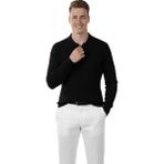 Deepsea Erkek Siyah Polo Yaka Fitilli Triko Kazak – %100 Pamuk, Esnek Dokulu, Modern Kalıp 2605305 - 2XL