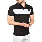 DeepSEA Erkek Siyah Slim Fit Nefes Alan Pamuklu Kumaş Kıvrılmaz Yaka Polo Yaka Tişört 2503019