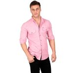 DeepSEA Erkek Slim Fit Dar Kesim Pamuklu Spor Gömlek Çıtçıtlı Likralı Gabardin Gömlek 2300421