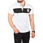 Deepsea Erkek Slim Fit Nefes Alan Pamuklu Kumaş Dar Kesim Kıvrılmaz Yaka Polo Yaka Tişört 2503019 - Beyaz - 2XL