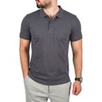 Deepsea Füme Büyük Beden Polo Yaka Tişört Nefes Alan Pamuklu Kumaş Battal Beden Erkek Tişört 2504349 - XL