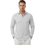 Deepsea Gri Slim Fit Çizgili %100 Pamuk Erkek Gömlek – Nefes Alan Şık Günlük Gömlek 2602626 - XL