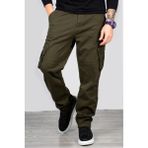 DeepSEA Haki Geniş Kesim Gabardin Kargo Pantolon – Likralı Outdoor Stil Çok Cepli Erkek Pantolon 1705421 - 38
