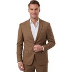 Deepsea Kahve Slim Fit Ekose Desenli Italyan Kesim 2’li Erkek Takım Elbise 2300202 - 6 Drop - 46