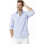 Deepsea Mavi Slim Fit Çizgili %100 Pamuk Erkek Gömlek – Nefes Alan Şık Günlük Gömlek 2602626