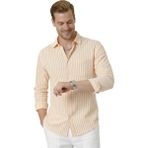 Deepsea Sarı Slim Fit %100 Pamuk Çizgili Erkek Gömlek – Cepli Yazlık Yeni Sezon Gömlek 2602627