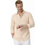Deepsea Sarı Slim Fit Çizgili %100 Pamuk Erkek Gömlek – Nefes Alan Şık Günlük Gömlek 2602626