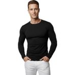 DeepSEA Siyah Dar Kalıp Likralı %90 Pamuk Erkek Sweatshirt – Vücuda Oturan İnce Penye Sweat 2300423 - 2XL