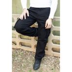 DeepSEA Siyah Geniş Kesim Gabardin Kargo Pantolon – Likralı Outdoor Stil Çok Cepli Erkek Pantolon 1705421 - 30