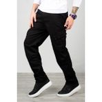 DeepSEA Siyah Geniş Kesim Gabardin Kargo Pantolon – Likralı Outdoor Stil Çok Cepli Erkek Pantolon 1705421 - 38