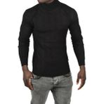 Deepsea Slim Fit Baklava Desenli Tam Balıkçı Yaka Boğazlı Triko Balıkçı Yaka Kazak 2505507 - Siyah