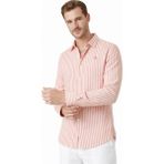 Deepsea Turuncu Slim Fit Çizgili %100 Pamuk Erkek Gömlek – Nefes Alan Şık Günlük Gömlek 2602626