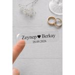 deer art Kişiye Özel Şeffaf Etiket 1,5 x 5 cm 120 Adet Söz Nişan Kına Düğün Hediyelik Sticker