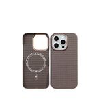 Deercase iPhone 15 Pro Max Kahverengi Kamera Korumalı Premium Karbon Fiber Magsafe Uyumlu Telefon Kılıfı