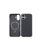 Deercase iPhone 16 Gri Kamera Korumalı Premium Karbon Fiber Magsafe Uyumlu Telefon Kılıfı