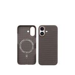 Deercase iPhone 16 Kahverengi Kamera Korumalı Premium Karbon Fiber Magsafe Uyumlu Telefon Kılıfı