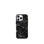 Deercase iPhone 16 Pro Siyah Magsafe Mermer Desenli Uyumlu Telefon Kılıfı