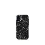 Deercase iPhone 16 Siyah Magsafe Mermer Desenli Uyumlu Telefon Kılıfı
