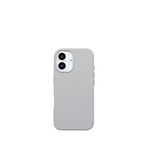 Deercase iPhone 17 Premium Kamera Koruma Darbe Emici Vegan Deri Gizli Magsafe Uyumlu Gri Telefon Kılıfı