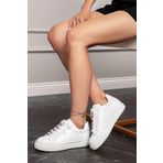 Deery Hakiki Deri Beyaz Sneaker Kadın Ayakkabı