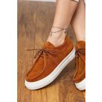 Deery Hakiki Süet Taba Rengi Sneaker Kadın Ayakkabı
