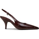 Deery Kadın Bordo Krokodil Desenli Slingback Stiletto - V4035ZBRDM01