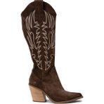 Deery Kadın Hakiki Süet Kahverengi Western Çizme - Z1614ZKHVC01