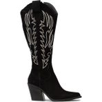 Deery Kadın Hakiki Süet Siyah Western Çizme - Z1614ZSYHC01