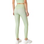 DEEWISH Tayt kadın Push Up tayt spor pantolonu ekose desenli opak, spor salonu, yoga için, Yeşil, M