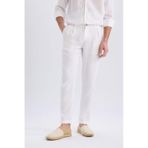 Defacto %100 Keten Normal Kesim Crop Duble Paça Yazlık Kumaş Pantolon C1826ax25smwt32 Beyaz