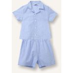 DeFacto %100 Pamuk Baskılı Kısa Kollu Üst Şort Alt 2'li Pijama Takımı Erkek Çocuk H4446A526SM - Lacivert-NV94 - 12 - 18 Ay