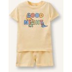 DeFacto %100 Pamuk Desenli Kısa Kollu Üst Şort Alt 2'li Pijama Takımı Erkek Bebek G8864A526SM - Sarı-YL522 - 12 - 18 Ay